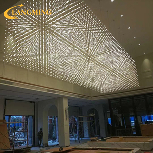 Moderne Hotel Project Custom Decoratie Hoge Plafond Luxe Roestvrij Staal Starlight Kroonluchter Hanglamp - Product Image 2