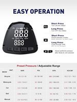 Portable Corded/Cordless 150psi Digital Tire Inflator with Auto-Stop and LED Light Red Plastic