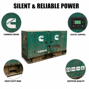 เครื่องกำเนิดไฟฟ้าดีเซลยี่ห้อจีน ยี่ห้อ Weichai ขนาด 35kva 40kva 50kva 60kva 80kva 100kva 200kva แบบเก็บเสียง 50/60Hz เฟสเดียว มาตรฐาน CE - Product Image 5