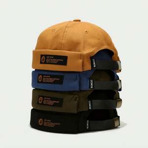 Gorro Docker Retro para Hombre, Estilo Simple y Moderno, Gorra de Béisbol con Etiqueta Tejida, Estilo Hip-Hop Urbano - Product Image 1