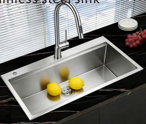 Single <b>Bowl</b> <b>Kitchen</b> <b>Sink</b> 860x500mm 304 Stainless Steel Satin Brushed, Includes Faucet - Product Image 1
