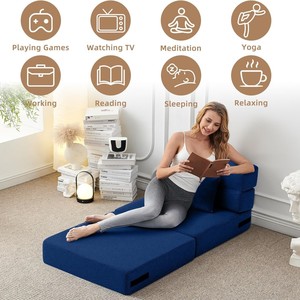 Multifunctional foldable <b>sofa</b> <b>bed</b> for home use, modern minimalist, comfortable linen fabric, casual recliner, available on - Product Image 2