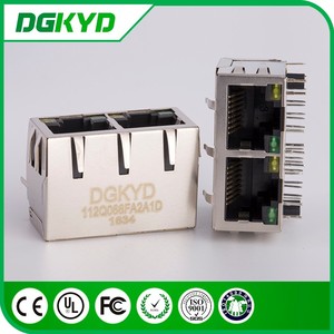 موصل إيثرنت 1×<span class=keywords><strong>2</strong></span> من سبائك النحاس، موصل شبكة Cat6 مزدوج المنافذ، موصل RJ45 معدني محمي - Product Image 5