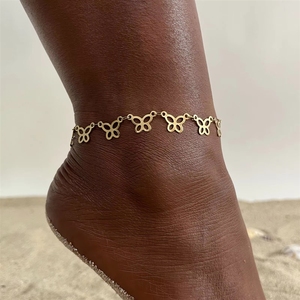 Sparrow Bracelet <span class=keywords><strong>de</strong></span> cheville pour femme, style européen et américain, en acier inoxydable double, plaqué or, au design tendance et original, accessoires pour les pieds - Product Image 2