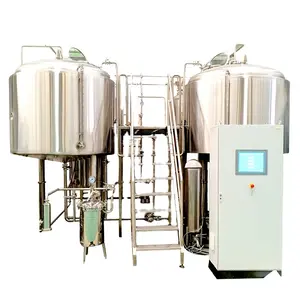 3000L 30HL professional red copper steam heating 2 vessels brewing system fermenting tank microbrewery machine brewery equipment