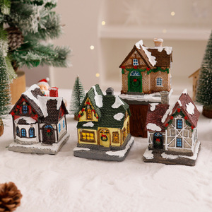 Décoration de table miniature maison de Noël en résine lumineuse LED pour dropshipping Shopify, cadeau de vacances, ornement - Product Image 4