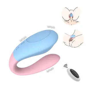 USB şarj edilebilir dilsiz kablosuz uzaktan U şekli külot atlama yumurta G nokta stimülatörü çift kadınlar için vibratör