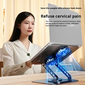 Đa chức năng xoay chiều cao tăng kim loại máy tính đứng <span class=keywords><strong>Tablet</strong></span> PC Cooler gấp máy tính xách tay làm mát đứng Fan - Product Image 1