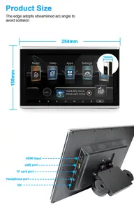 จอสัมผัส IPS ขนาดใหญ่10.1นิ้ว,เครื่องเล่นความบันเทิงเบาะหลังรถยนต์ HD 1080P DVD WIFI Android 9จอติดพนักพิงศีรษะ