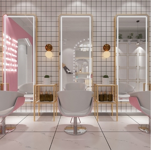 Muebles de Peluquería para Mujer, Espejo de Salón con Luces LED, Estación de Espejos de Estilismo para Peluquería - Product Image 4