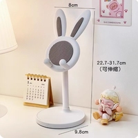 Support de téléphone de bureau en forme de lapin de dessin animé mignon - Plastique écologique, hauteur réglable, inclinaison automatique, décoration de mariage et de maison pour tablettes