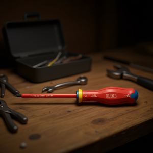 Destornillador Pz 091 con mango aislado rojo para trabajos de reparación de precisión - Product Image 3