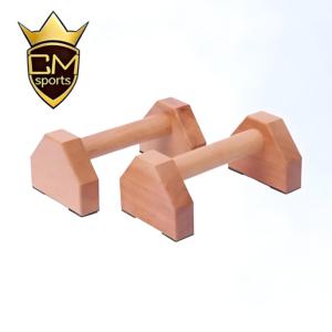 CHENGMO SPORTS – Parallettes en bois de hêtre de qualité supérieure 25 cm, barres de pompes pour exercices de calisthénie, vente directe usine - Product Image 1