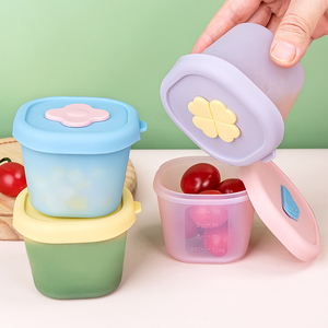 Cuenco de silicona de grado alimenticio para niños de 120ml, sin BPA, apto para <span class=keywords><strong>microondas</strong></span>, fácil de <span class=keywords><strong>limpiar</strong></span>, irrompible para la caja de alimentos complementarios del bebé - Product Image 2