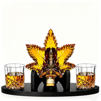 Carafe à whisky artisanale au design feuille d'érable, articles de bar de luxe pour vin, bourbon, liqueur et whisky