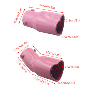 1pcs Automobile Stainless Steel Single Outlet Heart-shaped Pipe Universal Exhaust Pipe Tailpipe - Product Image 2