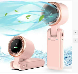 OEM Portable <b>Mini</b> Turbo Fan N607 High-Speed Rechargeable USB Outdoor Summer Cooling Phone Digital Display Foldable Handheld ABS - Product Image 3
