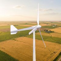Éolienne GWZK GWS-5KW 5000W pour l'électrification rurale et agricole, démarrage à 2,5 m/s, rotor de 5,4 m, 3 pales en PRV, 220V 380V, PMSG, IP54, 20 ans de garantie