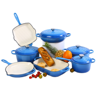 Grosir Cina 11Pcs Set Panci Besi Cor Berlapis Enamel, Panci Dutch Oven, Wajan Goreng, Wajan Ikan untuk Penggunaan Sehari-hari