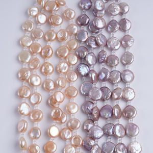 Cadena de Perlas de Agua Dulce Sueltas de Zhuji, 18 cm, 12-13 mm, Color Rosa Natural, Perlas Redondas, Estilo Barroco - Product Image 1