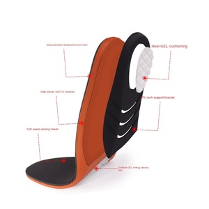 Pieds plats épaissis confortables absorbant les chocs, insertion <span class=keywords><strong>orthopédique</strong></span>, fasciite plantaire, soutien de la voûte plantaire, semelles intérieures pour hommes et femmes - Product Image 4