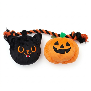 Jouets pour chiens d'Halloween en peluche, jouets à mâcher interactifs pour chiens avec corde qui couine, jouets durables pour animaux de compagnie d'Halloween, fabricant OEM ODM sur mesure - Product Image 3