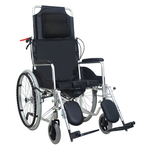 Silla de ruedas <span class=keywords><strong>manual</strong></span> para equipos médicos con respaldo alto, sillas de ruedas ligeras y plegables con inodoro de aluminio con orinal - Product Image 1