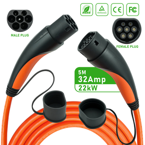 Nuevo <span class=keywords><strong>Cable</strong></span> de Carga para Vehículos Eléctricos <span class=keywords><strong>Tipo</strong></span> <span class=keywords><strong>2</strong></span> a <span class=keywords><strong>Tipo</strong></span> <span class=keywords><strong>2</strong></span>, 22kw, Trifásico, 32A, 5M, CA - Product Image 1