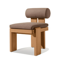 Ensemble de table et chaises de salle à manger pour terrasse de restaurant, nouveau design, tissu imperméable, revêtement en teck, pour extérieur
