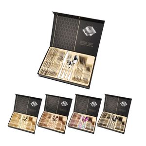 Juego de Cubiertos de Lujo para Viaje Factory Royal de 24 Piezas, de Acero Inoxidable Dorado, para Bodas, con Estuche - Product Image 3
