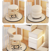 Commode de chambre à coucher de style nordique moderne avec tiroirs coiffeuse à miroir table de maquillage commodes en bois avec tabouret et chaise