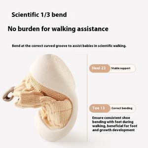 Calcetines de Punto para Bebé, Primavera Otoño, Suela Blanda, Mezcla de Algodón Refrescante, Antibacterianos, Zapatos Preandantes, Color Sólido, Antideslizantes - Product Image 4