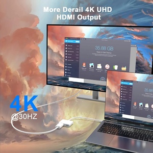 Adaptador USB-C HDTV <span class=keywords><strong>4K</strong></span> con Cable Trenzado de Nailon, Compatible con iPhone, iPad, MacBook, <span class=keywords><strong>Galaxy</strong></span>, Surface, Conector HDMI, Adaptador VGA, Hub USB - Product Image 6