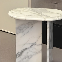 Table basse de salon personnalisable en marbre blanc poli haut de gamme, réglable en hauteur, facile à nettoyer, style traditionnel