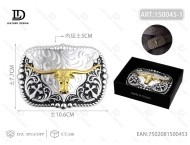 Fibbia per cintura rotonda placcata argento da 5,0 cm, accessorio moda da uomo - Product Image 1