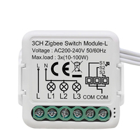 Tuya WiFi Zigbee Module de commutation intelligent Disjoncteur de commutation électrique Module de commutation d'éclairage 1/2/3/4Gang Pas de fil neutre
