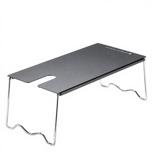 Kerman SK-127-BK Black Outdoor Furniture Aluminum Alloy Rocket <strong>Stove</strong> Folding Insulated Solo Camping Table - Product Image 1