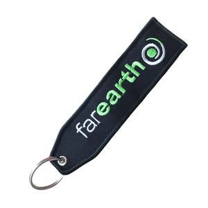 Porte-clés brodé broderie étiquette clé personnalisée étiquette de jet pour cadeau de promotion - Product Image 1