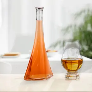 Vasen form transparenter Whisky Wodka Rum Brandy Wein Kork Stopper Wein 750ml Glasflasche