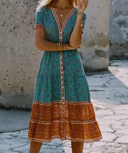 Abito Estivo Bohémien Sexy da Donna Personalizzato all'Ingrosso, Vestito da Spiaggia Boho con Scollo a V e Schiena Scoperta - Product Image 2