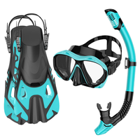 Ensemble de plongée étanche à double lentille en silicone liquide de haute qualité masque de plongée et palmes pour la natation et l'apnée