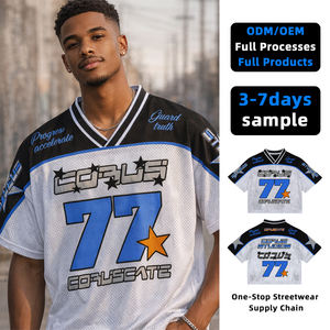 Top Ranking Men's Casual Hip Hop T-<b>shirts</b> Spandex/Polyester Knitted 200g Digital Printing Quick Dry OEM Service Custom <b>Patchwork</b> - Product Image 1