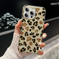 Pour iPhone 16 17 coquillage étui de téléphone portable Protection complète étui léopard de mode