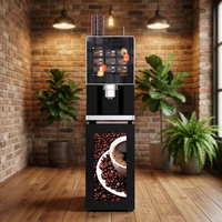 Machine à café commerciale entièrement automatique avec écran tactile de 17 pouces, lecteur de pièces, billets et cartes