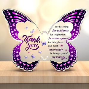 Butterfly Acrylic Rectangle Plaque UV Printing Crystal Keepsake Custom Logo Modern Floral Ornament <b>Gift</b> for Mother's Day - Product Image 5