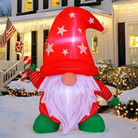 Décoration de Noël gonflable très vendue : Gnomes de Noël gonflables lumineux pour décorations de fête en extérieur