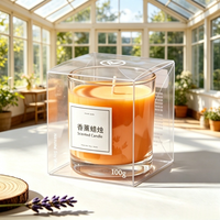 Boîte à bougies pliée parfumée en PET biodégradable transparente, personnalisable avec logo imprimé, pour mariage, fête, artisanat quotidien