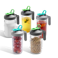 Carafe à café froid 64 oz en verre épais, multi-usage, avec bec verseur et filtre en acier inoxydable, idéale pour les boissons et le voyage