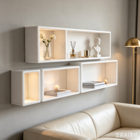 Étagères flottantes en MDF blanc robustes, à un seul niveau, modulaires, pour le rangement et la présentation, à fixer au mur, pour le salon et la maison