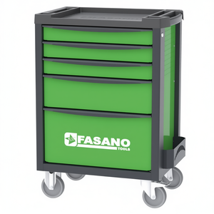 Fasano Tools 5 <b>Drawer</b> Tool Cart Green Rolling Storage Organizer <b>Workshop</b> Equipment - Product Image 2